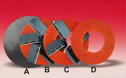 Dischi ABS, a spatole e chiodato per fratassatrice