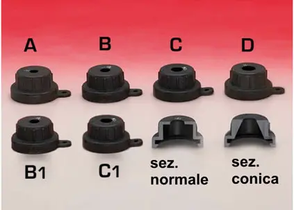 Duse normali e coniche per lance da intonaco
